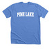 Pine Lake Classic Block in White, a Heather Columbia Blue Premium Unisex Tee