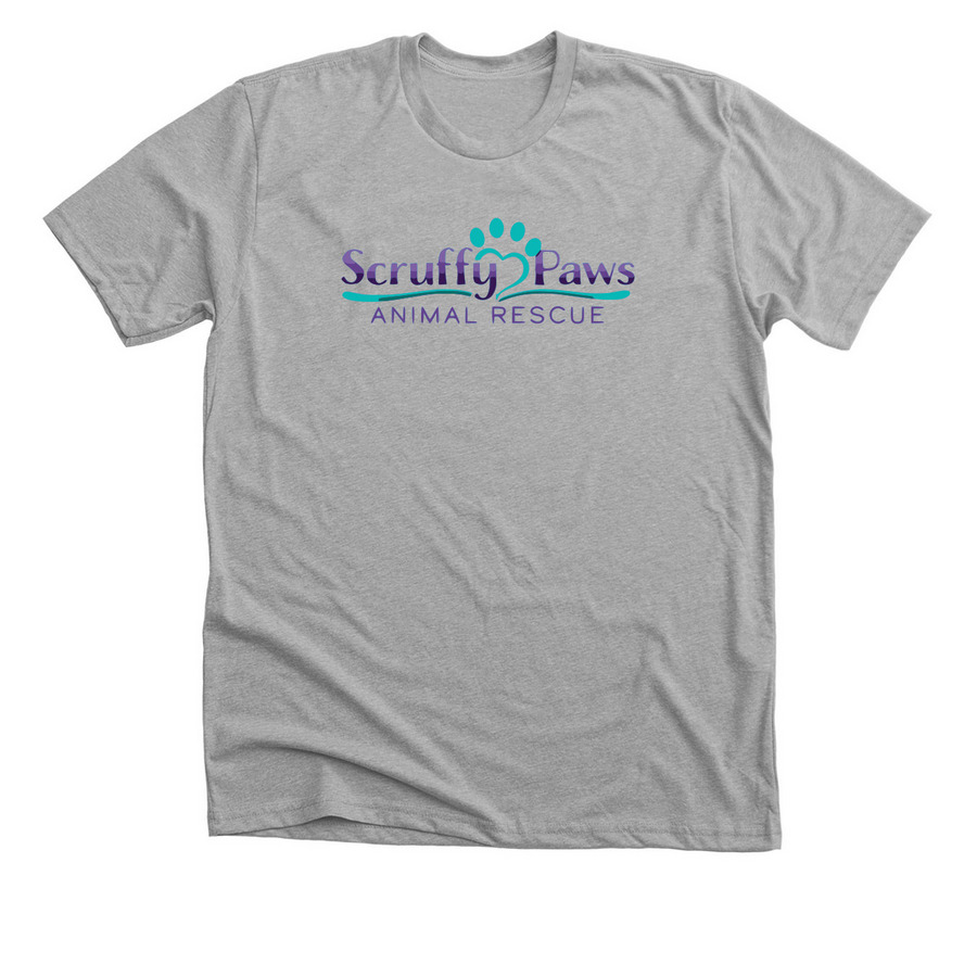 Classic Scruffy Paws Logo, a Athletic Heather Premium Unisex Tee