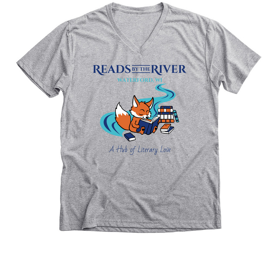 Reads by the River - Shirts, a Athletic Heather Premium V-Neck Tee