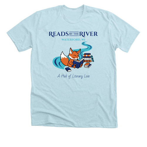 Reads by the River - Shirts, a Heather Ice Blue Premium Unisex Tee