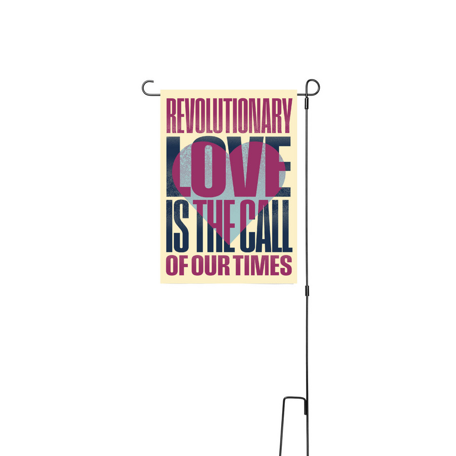 Call of our Times Yard Flag, a White 12" x 18" Yard Flag with Stake