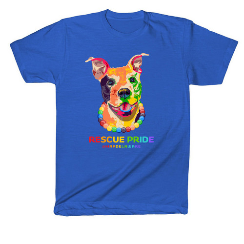 Rescue PRIDE (Dark), a Royal Blue American Apparel Fine Jersey Cotton Tee