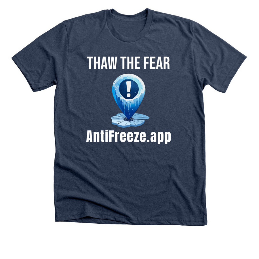 Thaw The Fear, a Heather Navy Premium Unisex Tee