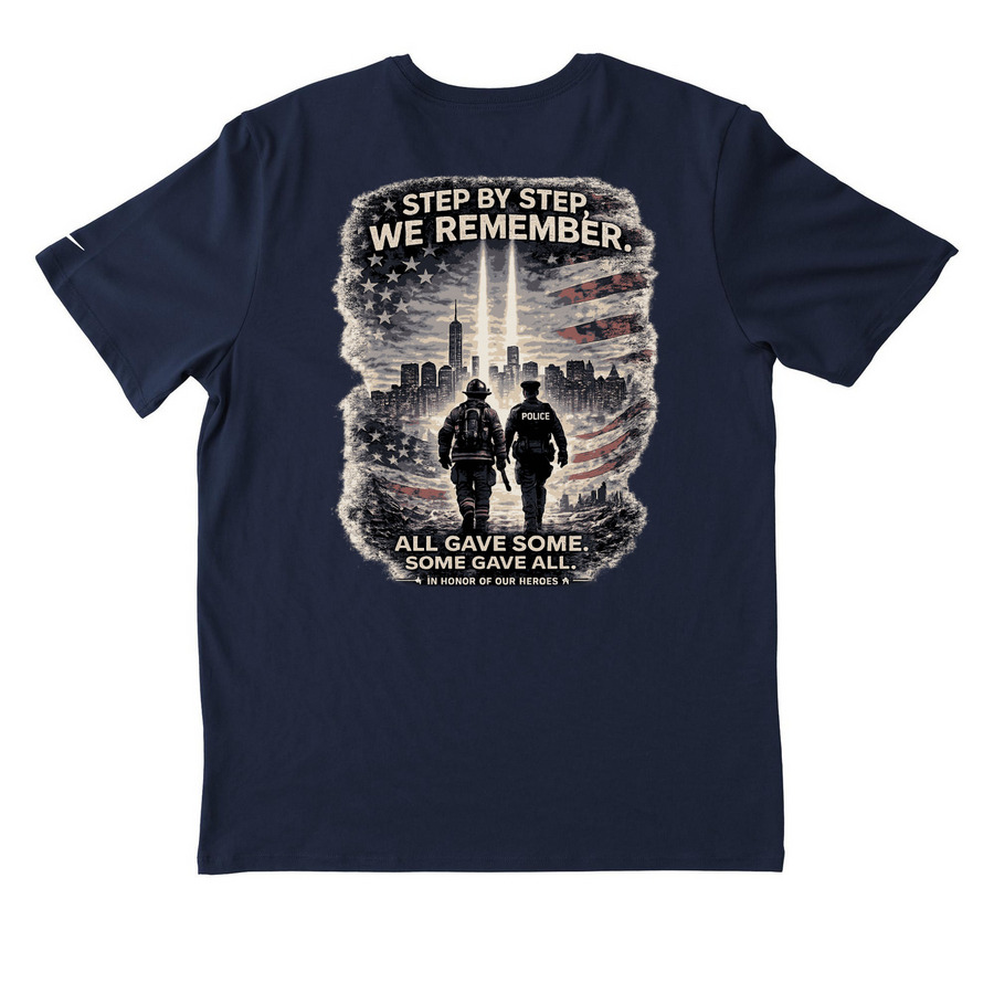 Tunnel to Towers Performance Ts&nbsp;, a College Navy Nike Dri-FIT Jersey Blend Performance Tee (back-view)