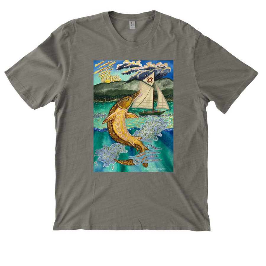 Estuary Rising, a Driftwood Grey Allmade Organic Cotton Mineral Dye Tee