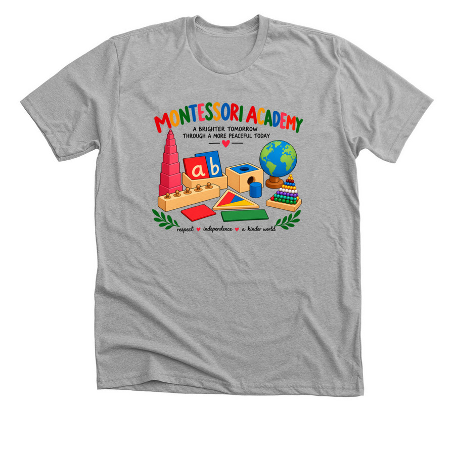 Montessori Academy, a Athletic Heather Premium Unisex Tee