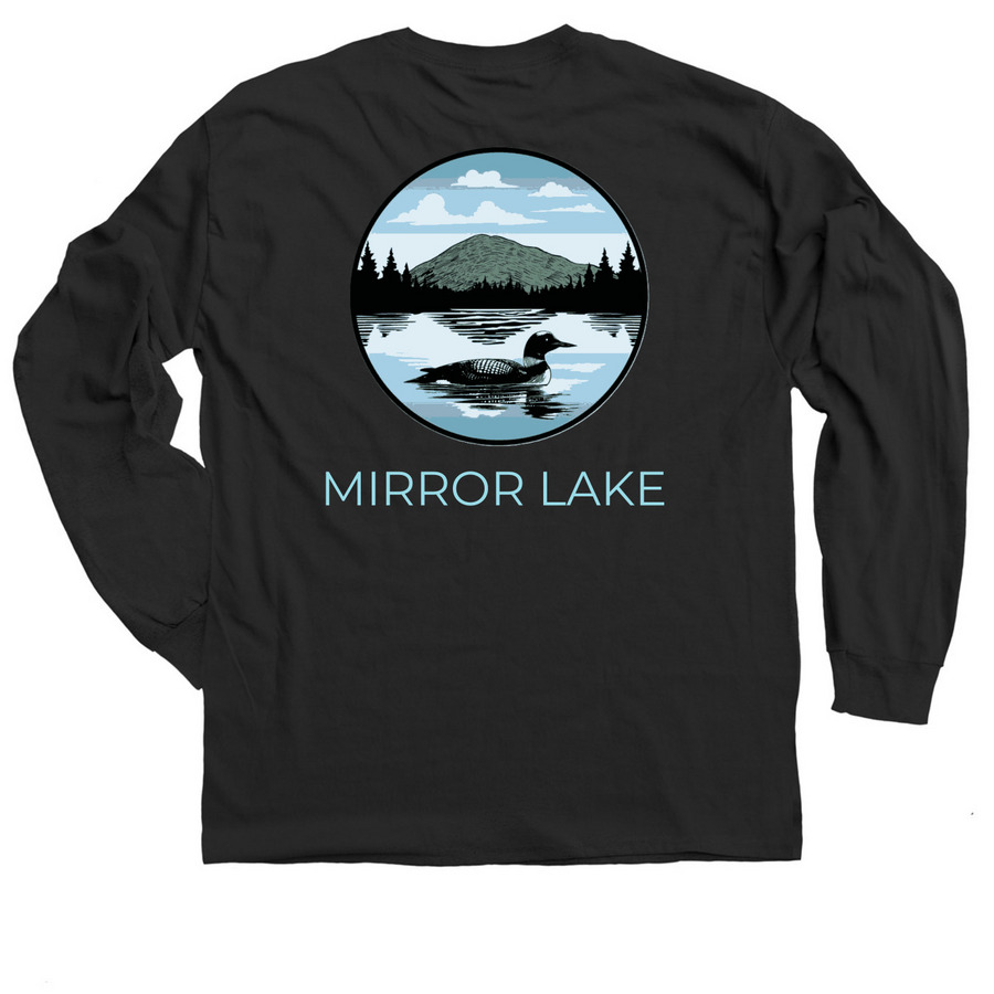 Mirror Lake Merchandise, a Black Classic Long Sleeve Tee (back-view)