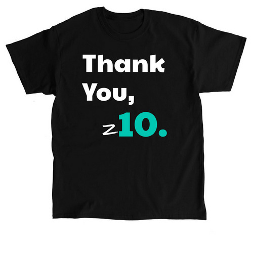 Thank you, 10, a Black Classic Unisex Tee