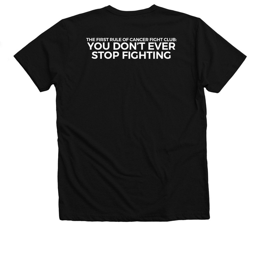 Cancer Fight Club, a Solid Black Blend Premium V-Neck Tee (back-view)
