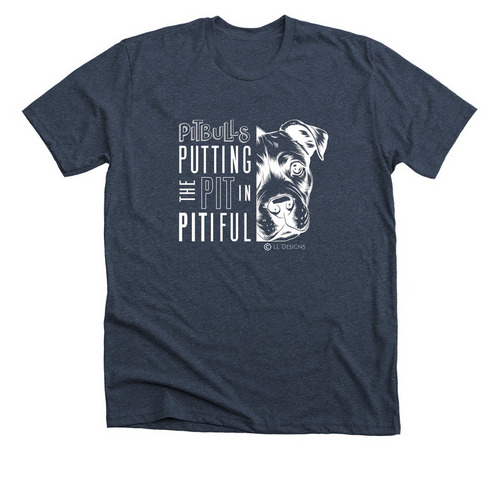 Pitbull Love, a Heather Midnight Navy Premium Unisex Tee