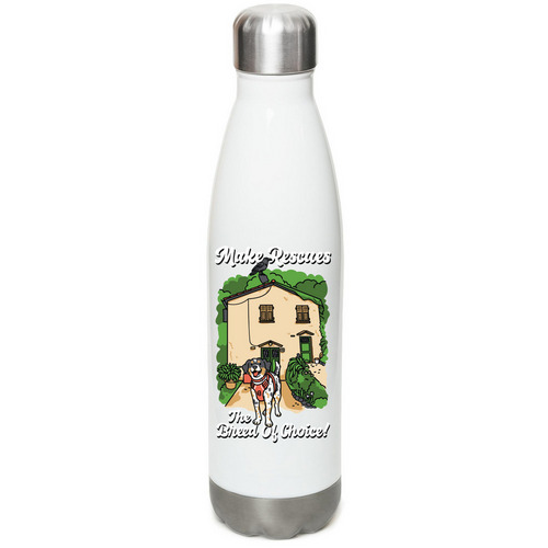 Make Rescues The Breed Of Choice!, a White Stainless Steel Water Bottle