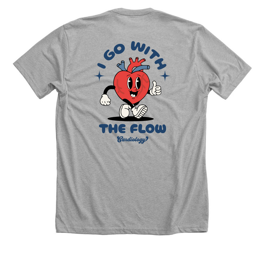 Go with the Flow, a Athletic Heather Premium Unisex Tee (back-view)