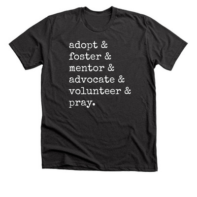 Advocate & Pray, a Dark Grey Heather Premium Unisex Tee