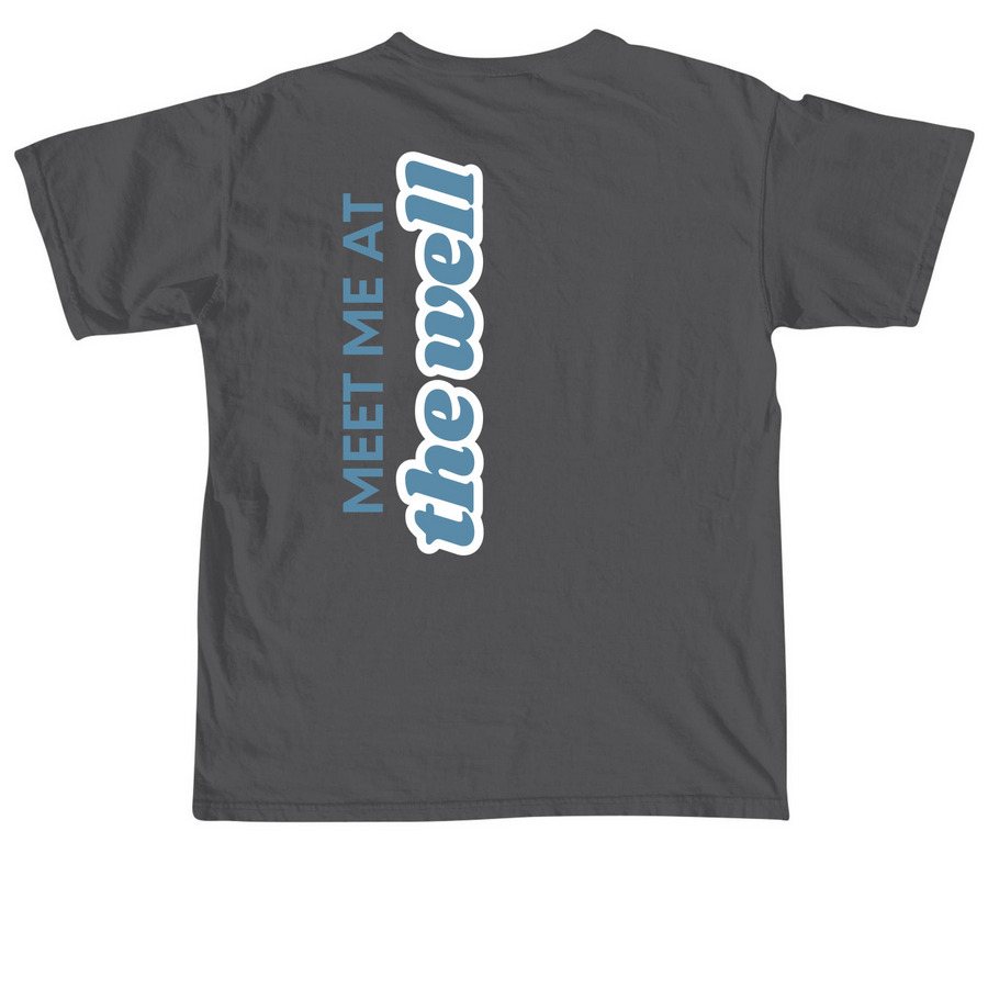 Meet Me at the Well Tee, a Pepper Comfort Colors Unisex Tee (back-view)