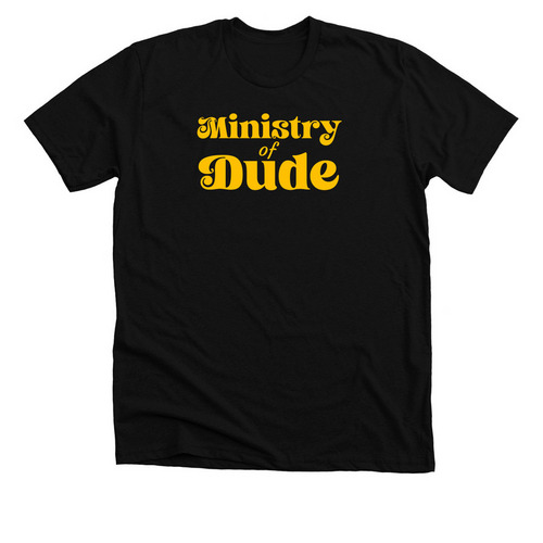 Ministry of Dude official tee, a Solid Black Blend Premium Unisex Tee