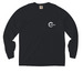 CSLDallas White Logo & Motto (Pocket Tees), a Black Comfort Colors Long Sleeve Pocket Tee