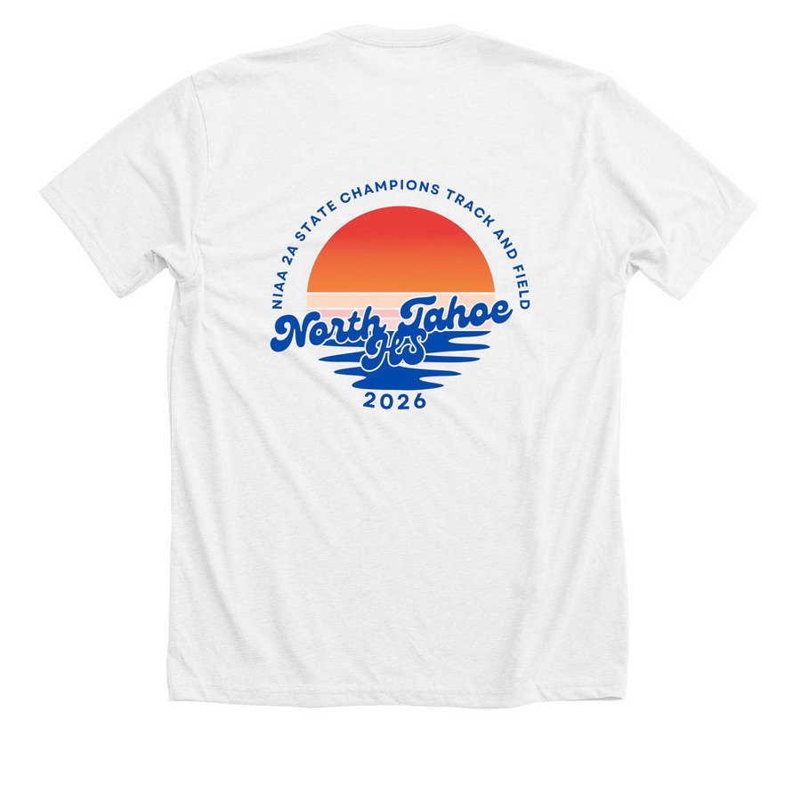 NT Track & Field State Champs!, a Solid White Blend Premium Unisex Tee (back-view)