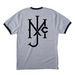 McNally Jackson Softball Tee, a Athletic Heather/ Jet Black Cotton Ringer Tee (back-view)