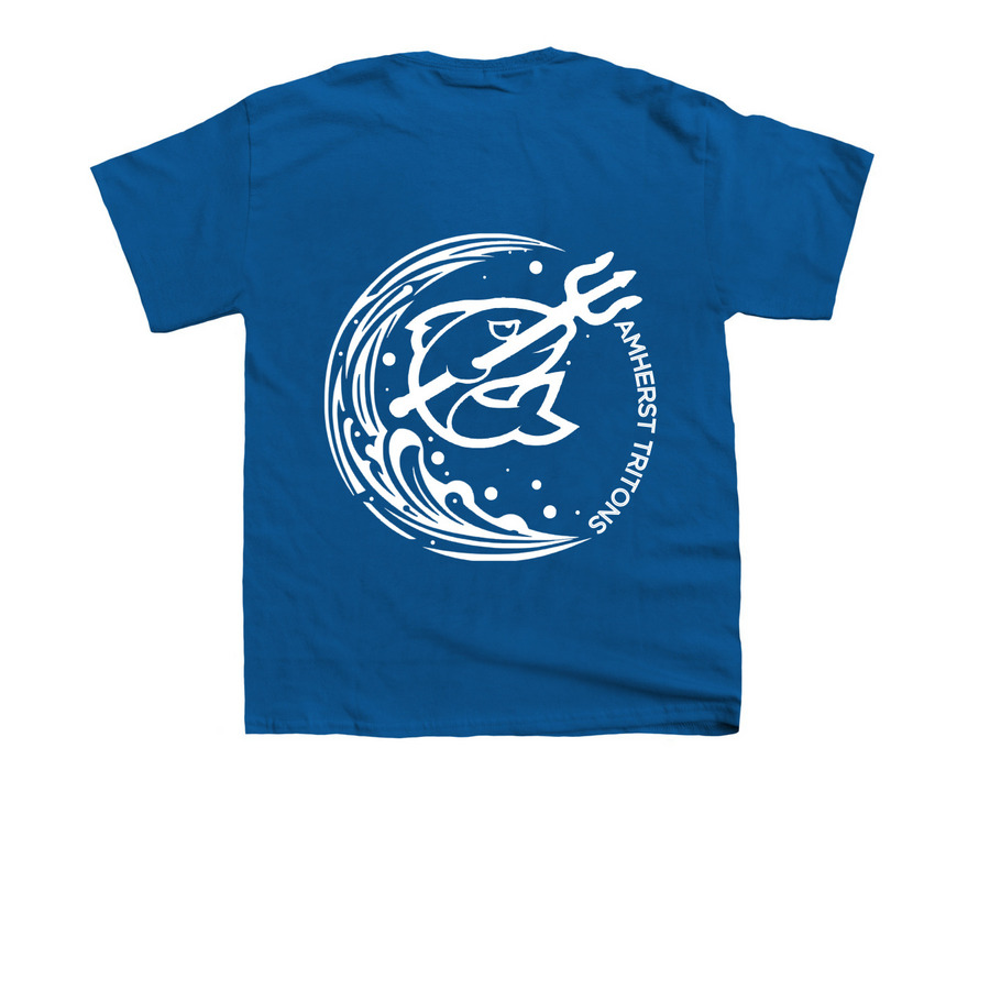 White Logo Classic&nbsp;, a Royal Blue Youth Unisex Tee (back-view)