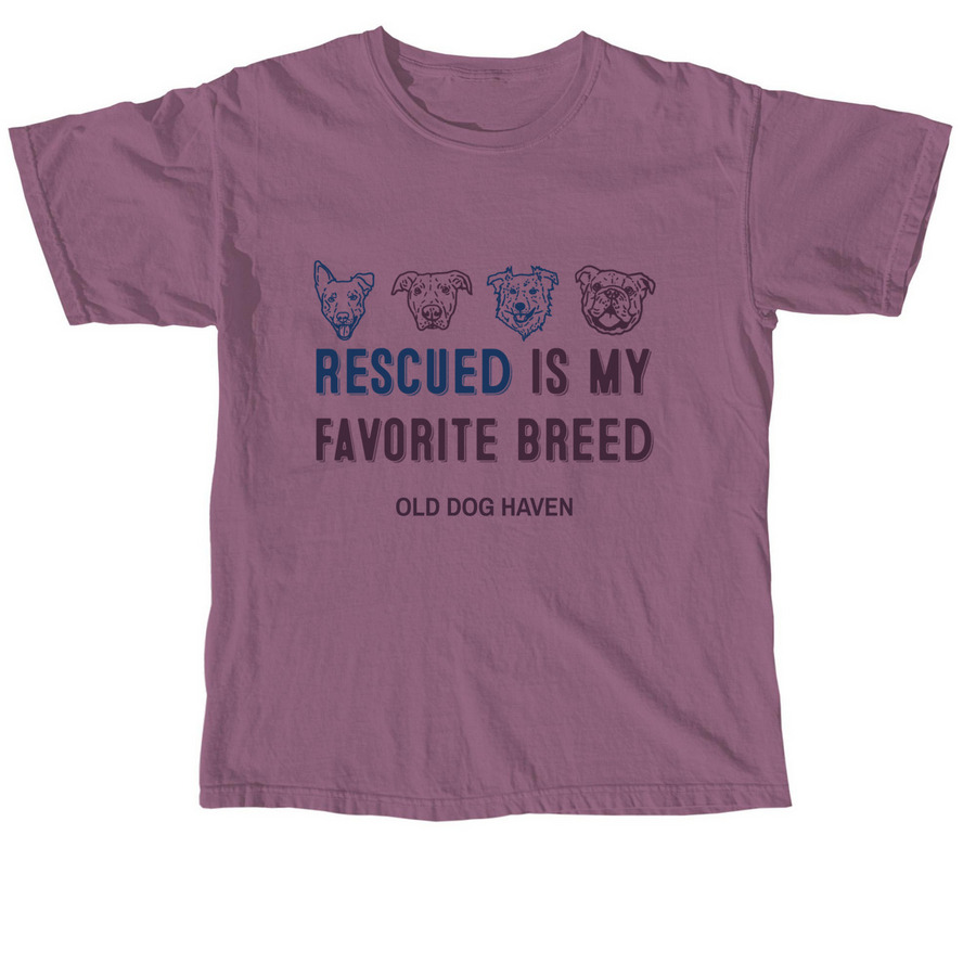 Rescued is my Favorite Breed, a Berry Comfort Colors Unisex Tee