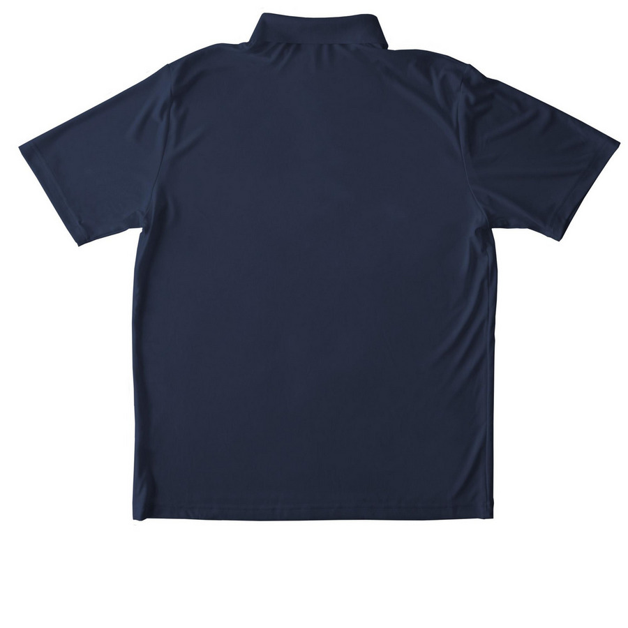 Sporty with plain logo, a True Navy Unisex Performance Polo (back-view)
