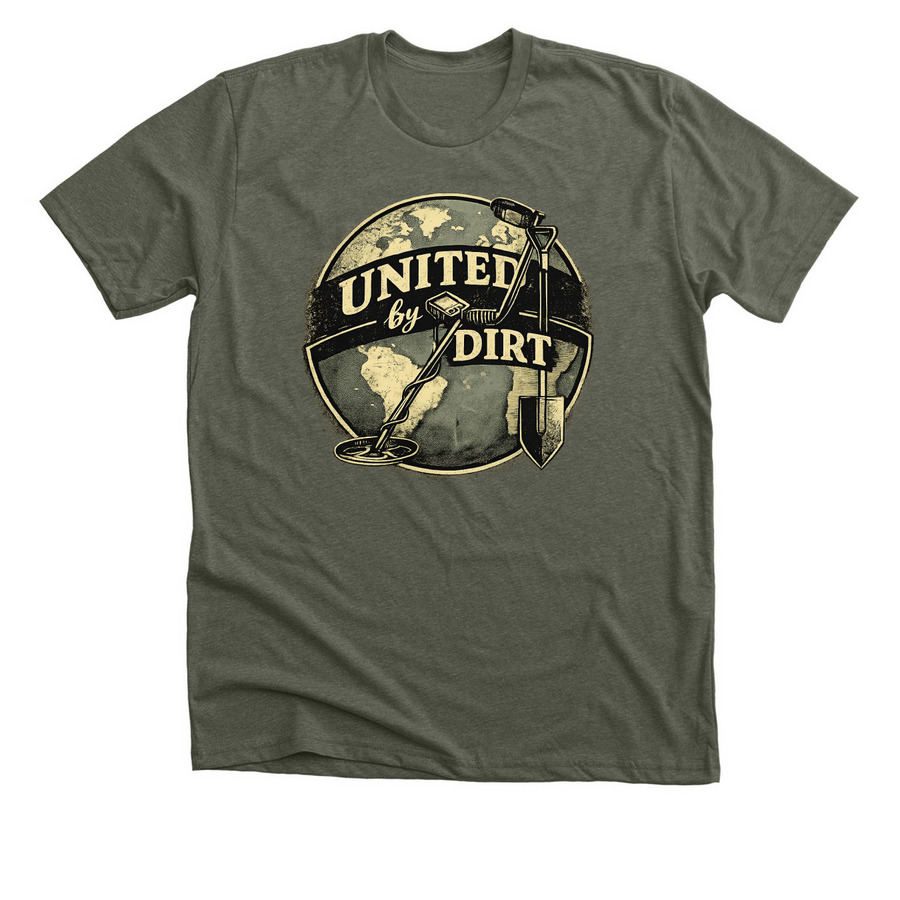 United By Dirt Merch, a Heather Military Green Premium Unisex Tee