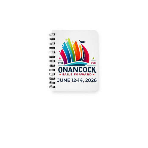 Town of Onancock Sail 250 Notebook, a White Spiral Notebook