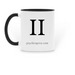 Card No. 2 - Major Arcana Mug Collection, a Black Two-Tone Ceramic Mug (back-view)