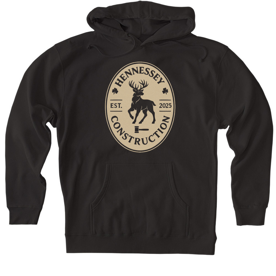 The 'Henny Built' Collection, a Black Heavyweight Pullover Hoodie
