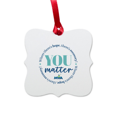 You Matter ornament, a White Aluminum Square Ornament