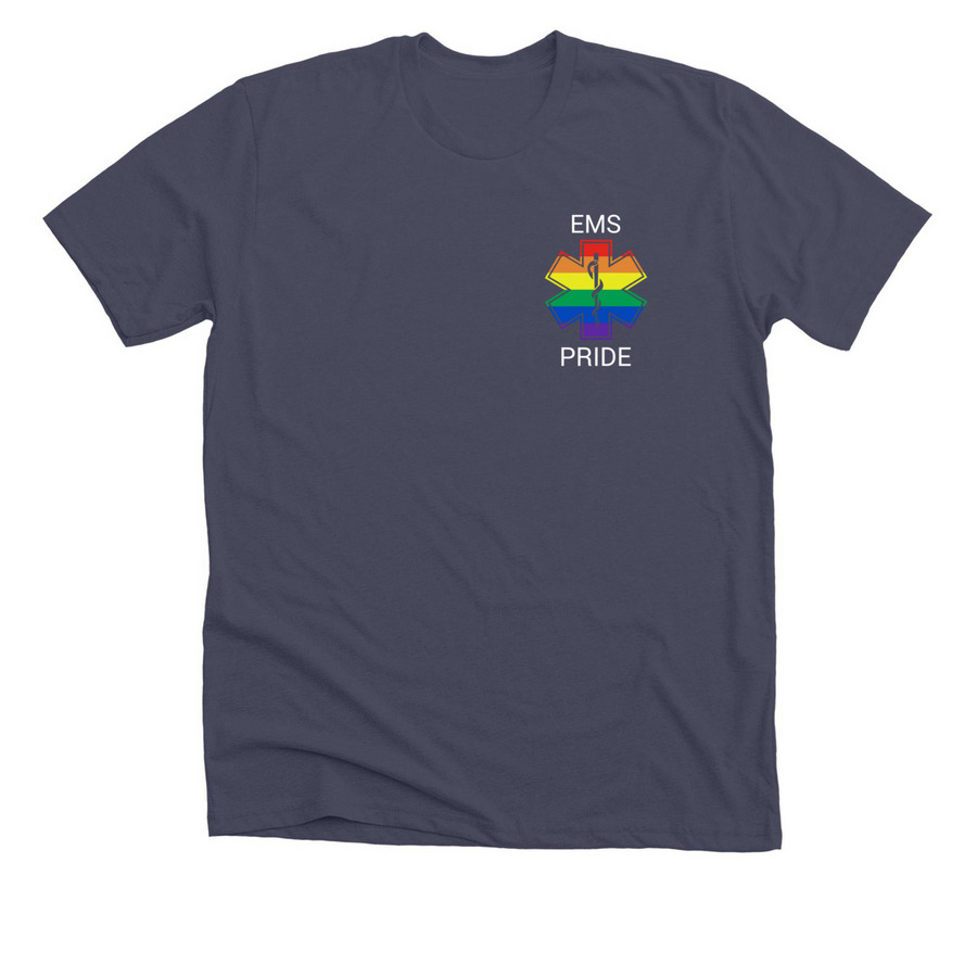 EMS PRIDE by NFLO: the Original, a Heather Midnight Navy Premium Unisex Tee