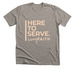 Here to Serve, a Heather Stone Premium Unisex Tee