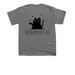 The Black Cat Cafe, a Charcoal Youth Unisex Tee (back-view)