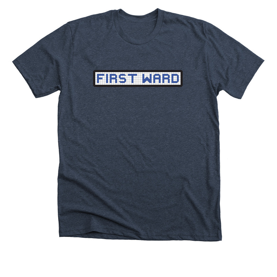 Classic First Ward Tile, a Heather Midnight Navy Premium Unisex Tee