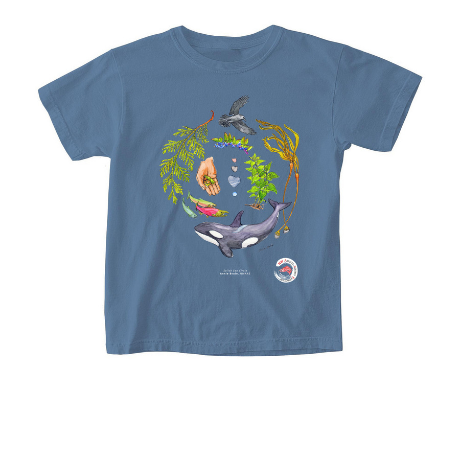 Salish Sea Circle by Annie Brule, a Blue Jean Comfort Colors Youth Tee