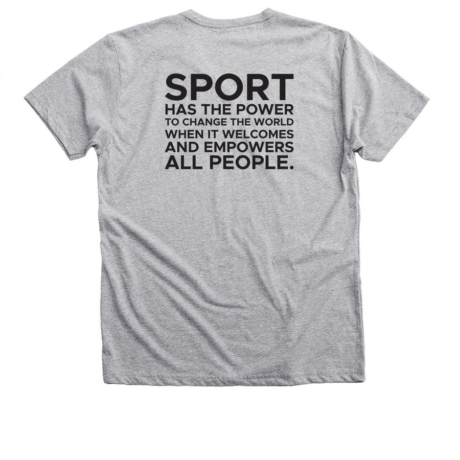 Athlete Ally Tops, a Athletic Heather Premium V-Neck Tee (back-view)