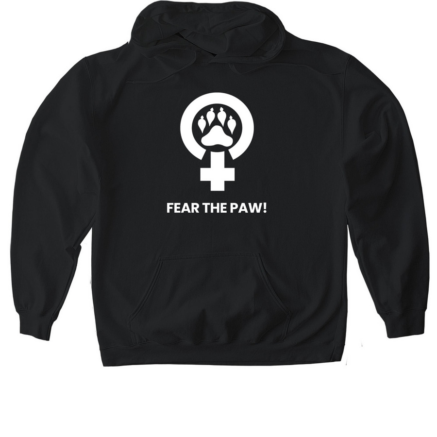 FEAR THE PAW!, a Black Gildan Softstyle Pullover Hoodie