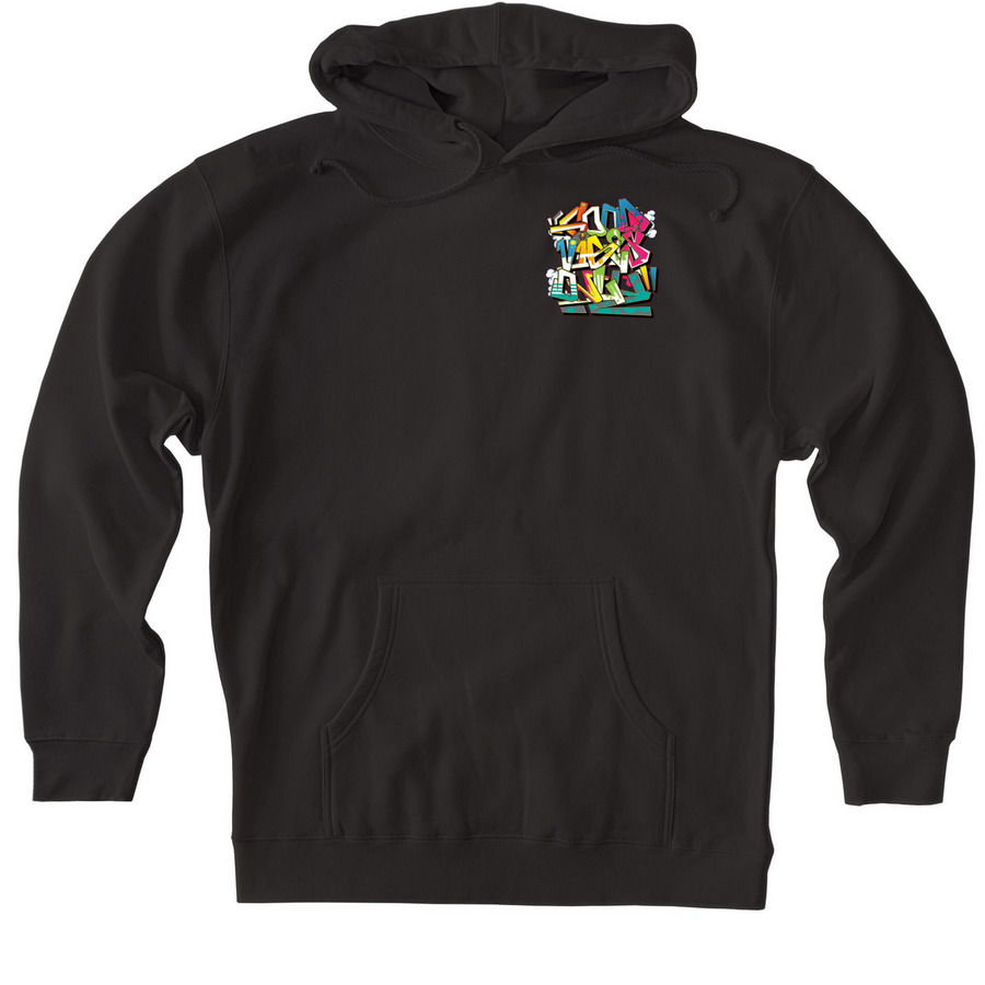 Good Vibes Only Side Logo Hoodie, a Black Heavyweight Pullover Hoodie