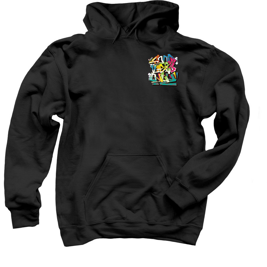 Good Vibes Only Side Logo Hoodie, a Black Pullover Hoodie