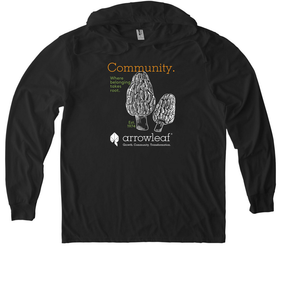 Community. Where belonging takes root., a Space Black Allmade Eco Triblend Hoodie Tee
