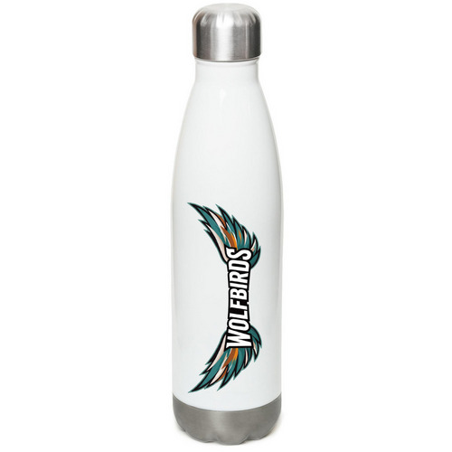 Wolfbirds - Water Bottle, a White Stainless Steel Water Bottle