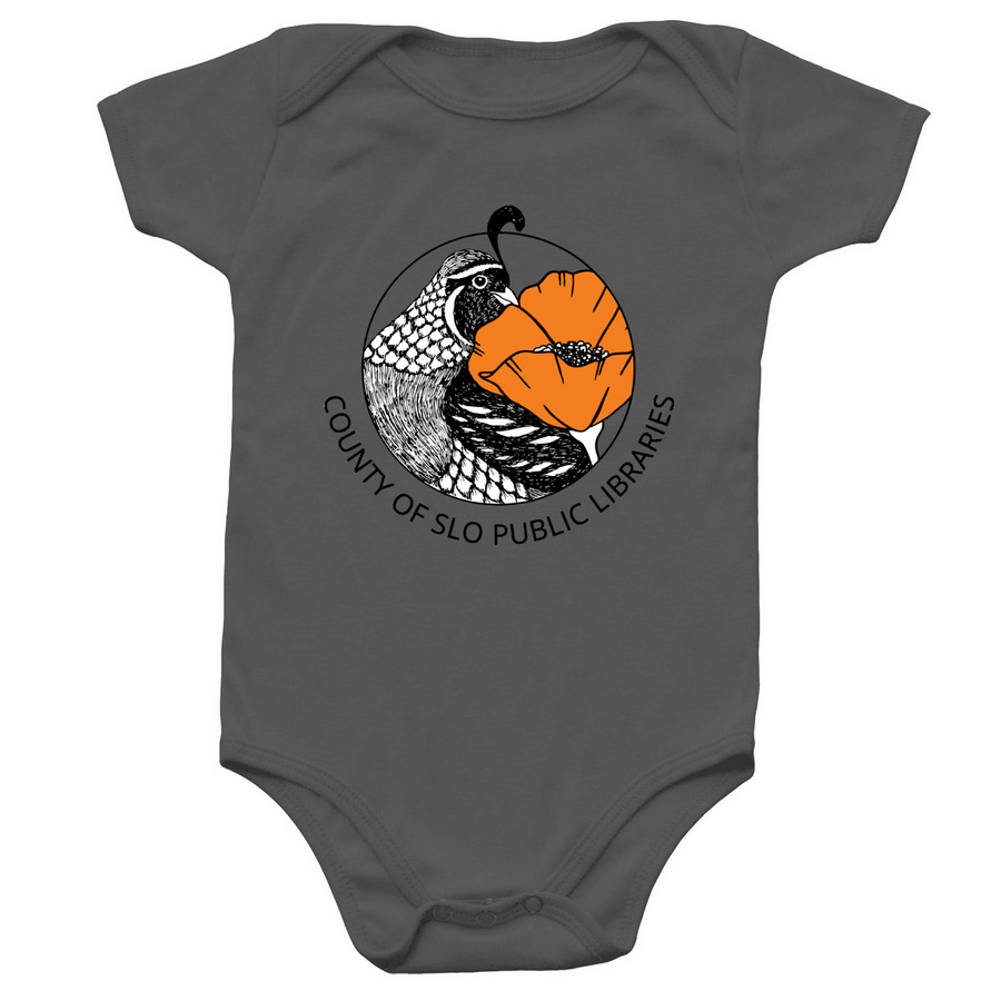 SLO County Libraries Baby, a Charcoal Infant Onesie