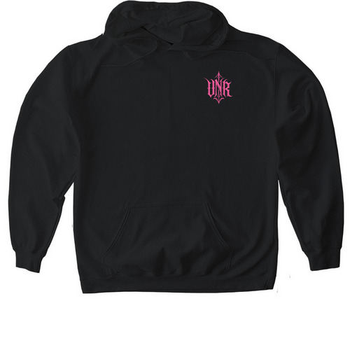 Wandering Soul: Hot Pink, a Black Gildan Softstyle Pullover Hoodie