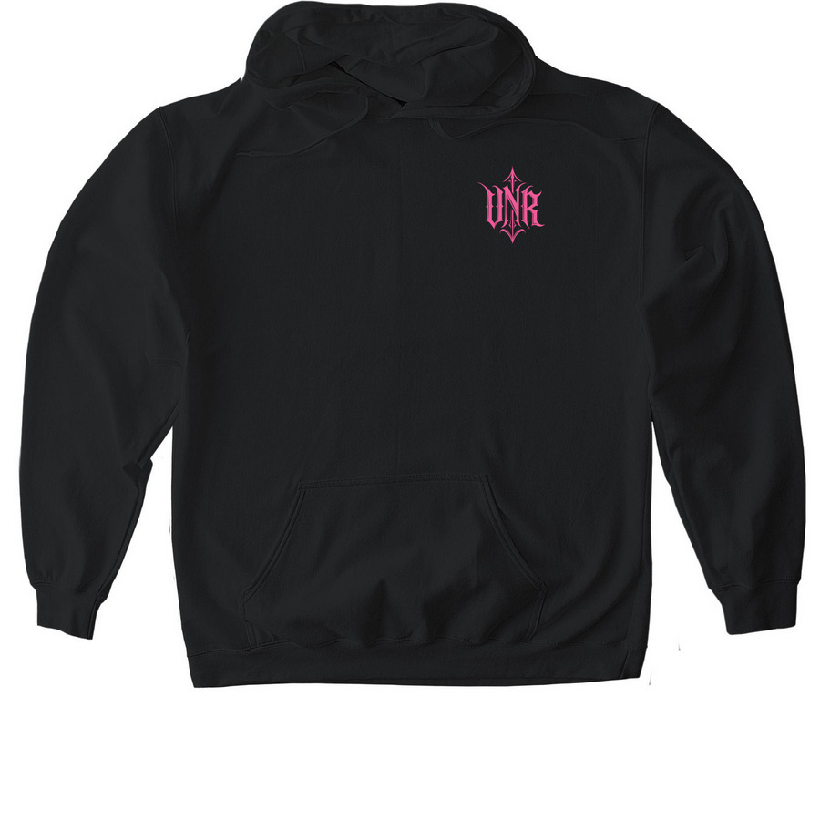 Wandering Soul: Hot Pink, a Black Gildan Softstyle Pullover Hoodie