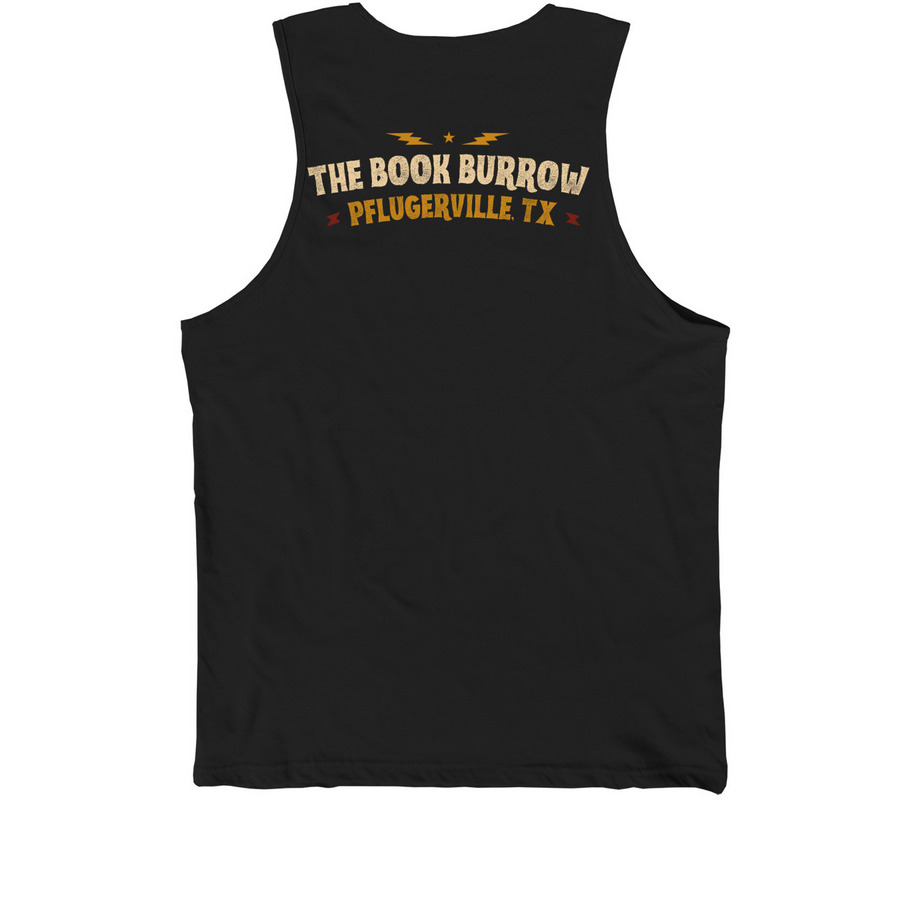 Banned Books Tour 2025, a Black Premium Cotton Tank (back-view)