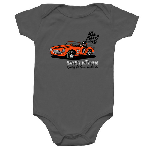 Owen's Pit Crew - Classic Car Onesie, a Charcoal Infant Onesie