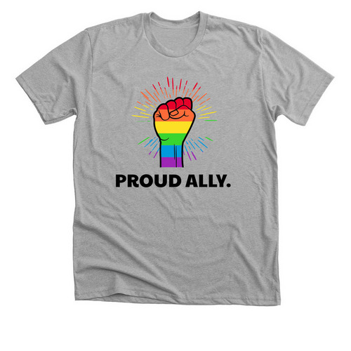 Proud Ally&nbsp;, a Athletic Heather Premium Unisex Tee