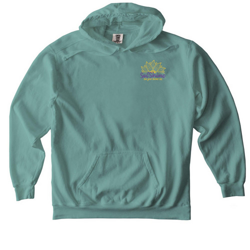 (Purple Logo) Crewnecks & Hoodies, a Seafoam Comfort Colors Pullover Hoodie