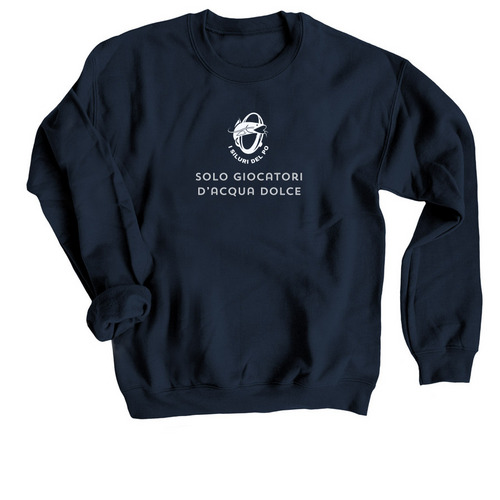 Del po del po del po!, a Navy Crewneck Sweatshirt