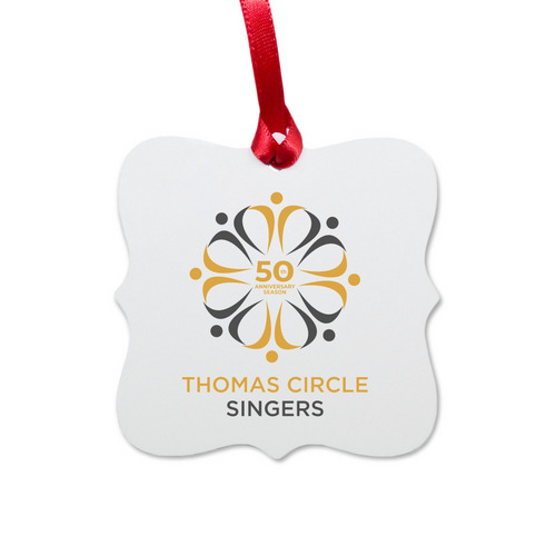 50th Anniversary Holiday Ornament, a White Aluminum Square Ornament